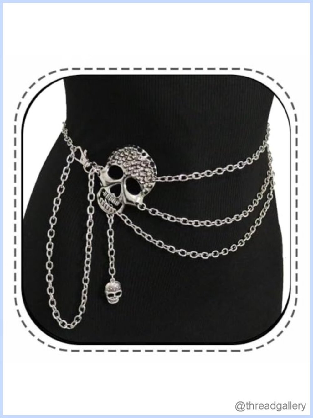 Skull Layered Waist Chain Belt Gothic Punk Tassel Women